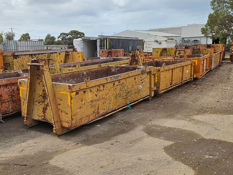 Hook lift skip bins at Apex Bins Point Cook